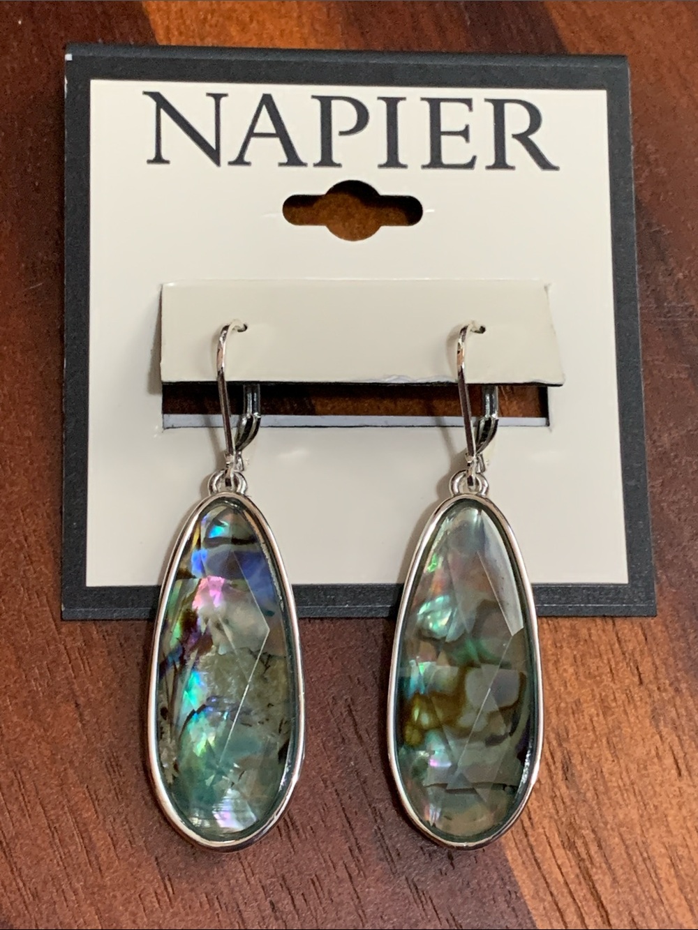 NWT Napier silver tone shell earrings